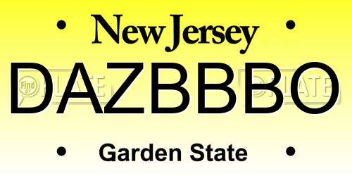DAZBBBO New Jersey License Plate