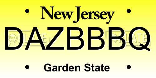 DAZBBBQ New Jersey License Plate