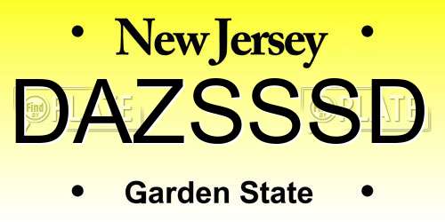 DAZSSSD New Jersey License Plate