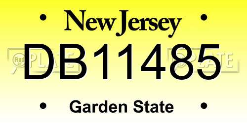 DB11485 New Jersey License Plate