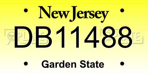 DB11488 New Jersey License Plate