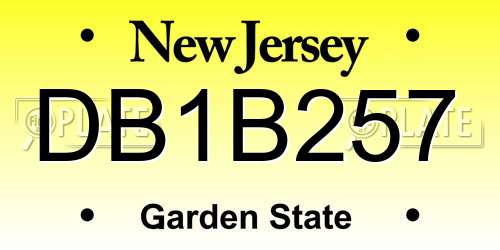 DB1B257 New Jersey License Plate