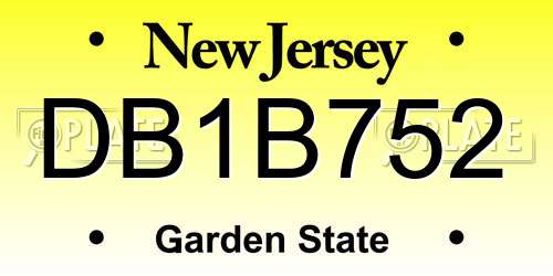 DB1B752 New Jersey License Plate