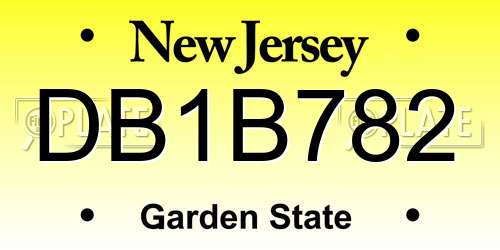 DB1B782 New Jersey License Plate