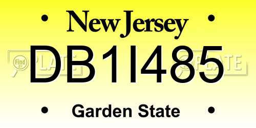 DB1I485 New Jersey License Plate