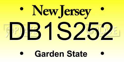 DB1S252 New Jersey License Plate