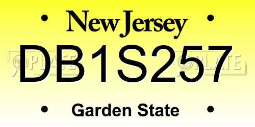 DB1S257 New Jersey License Plate