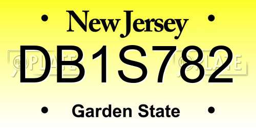 DB1S782 New Jersey License Plate