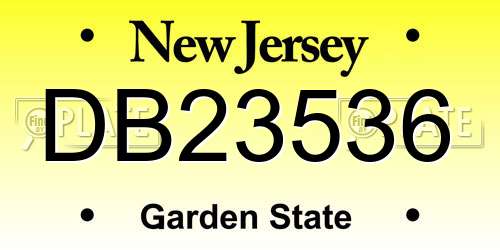 DB23536 New Jersey License Plate
