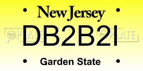DB2B2I New Jersey License Plate