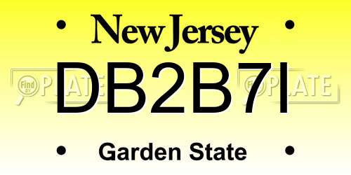 DB2B7I New Jersey License Plate