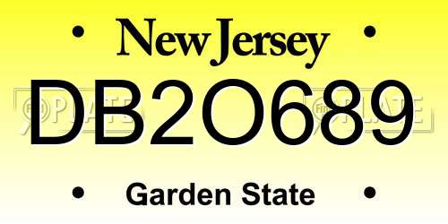 DB2O689 New Jersey License Plate