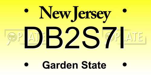 DB2S7I New Jersey License Plate