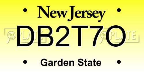 DB2T7O New Jersey License Plate
