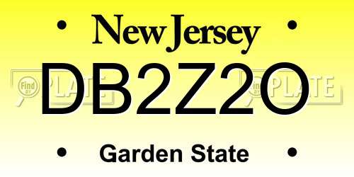DB2Z2O New Jersey License Plate