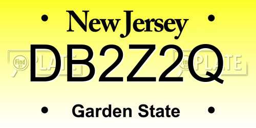 DB2Z2Q New Jersey License Plate