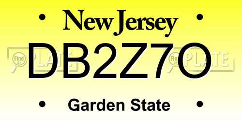 DB2Z7O New Jersey License Plate