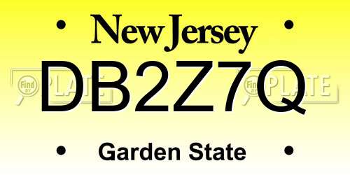 DB2Z7Q New Jersey License Plate