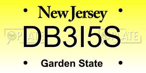 DB3I5S New Jersey License Plate