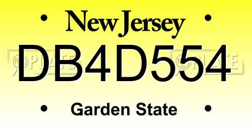 DB4D554 New Jersey License Plate