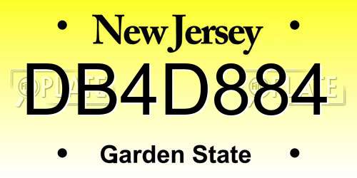DB4D884 New Jersey License Plate