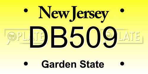 DB509 New Jersey License Plate