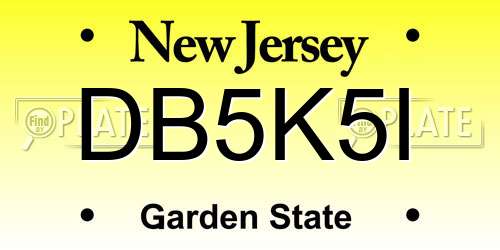 DB5K5I New Jersey License Plate