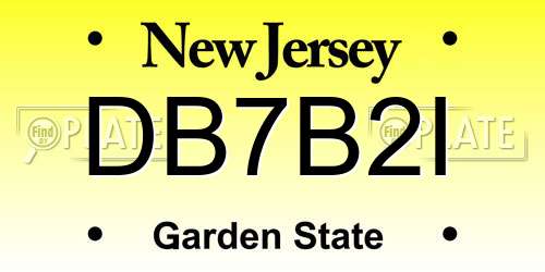 DB7B2I New Jersey License Plate