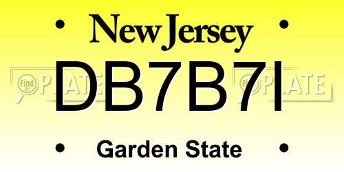 DB7B7I New Jersey License Plate