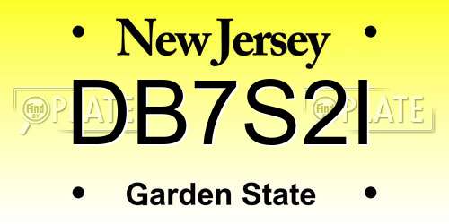 DB7S2I New Jersey License Plate