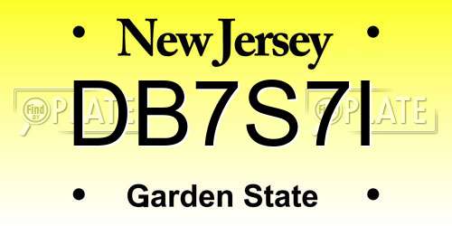 DB7S7I New Jersey License Plate