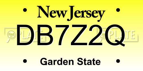 DB7Z2Q New Jersey License Plate