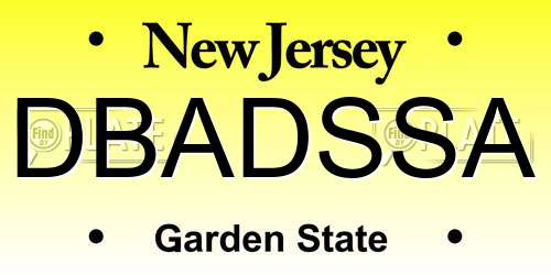DBADSSA New Jersey License Plate