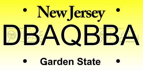 DBAQBBA New Jersey License Plate