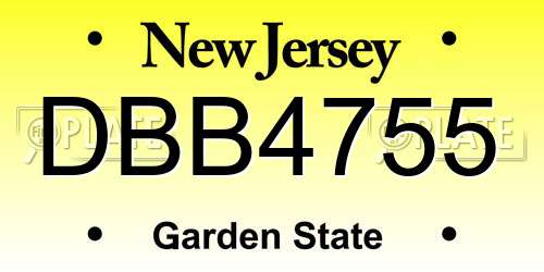 DBB4755 New Jersey License Plate