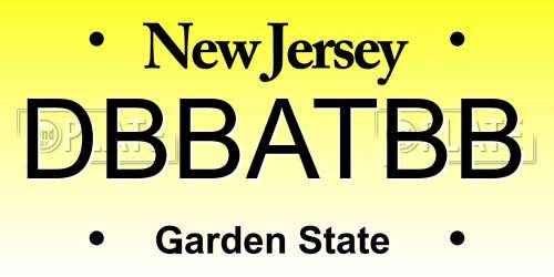 DBBATBB New Jersey License Plate