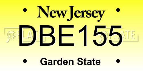 DBE155 New Jersey License Plate