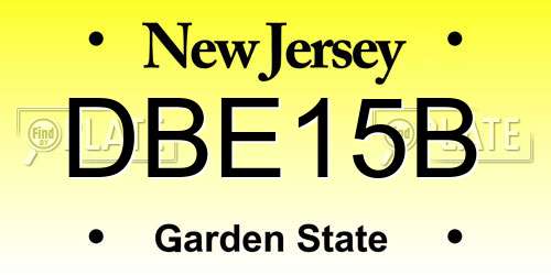 DBE15B New Jersey License Plate
