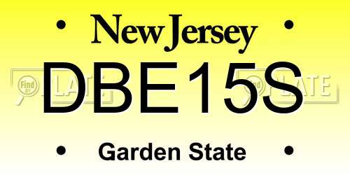 DBE15S New Jersey License Plate