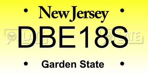 DBE18S New Jersey License Plate