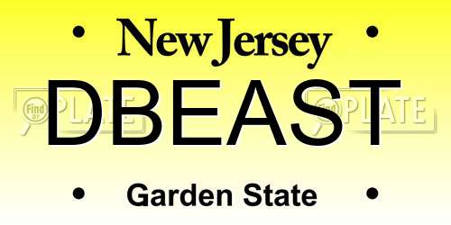 DBEAST New Jersey License Plate