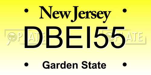 DBEI55 New Jersey License Plate