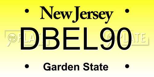 DBEL90 New Jersey License Plate