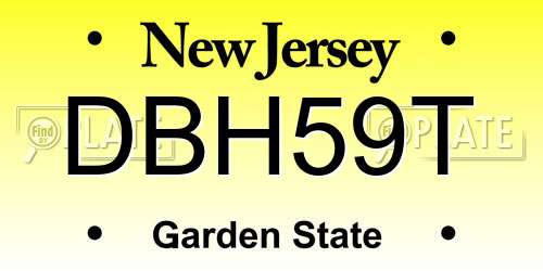 DBH59T New Jersey License Plate