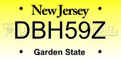 DBH59Z New Jersey License Plate