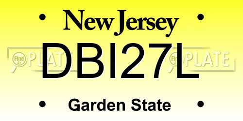 DBI27L New Jersey License Plate