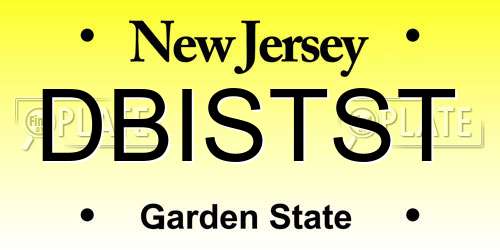 DBISTST New Jersey License Plate
