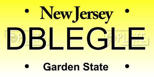 DBLEGLE New Jersey License Plate