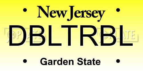 DBLTRBL New Jersey License Plate