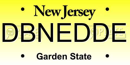 DBNEDDE New Jersey License Plate